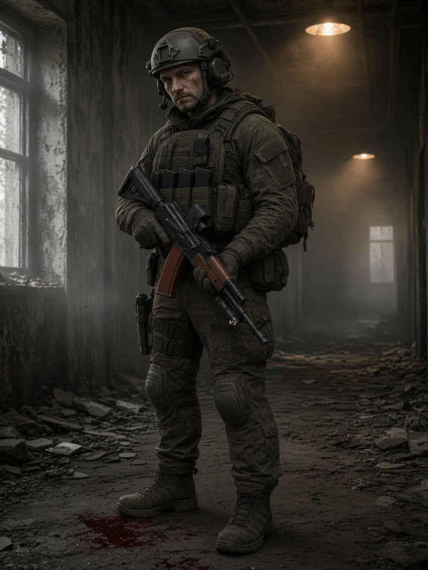 Escape from Tarkov Late Game Pack service by a pro player - PMC in a FAST helmet and plate carrier with an AK-74 red dot